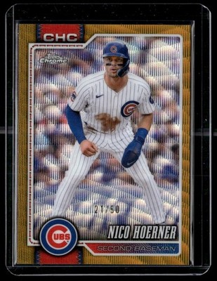 2026 Topps Chrome #29 Nico Hoerner Gold Wave Refractor /50