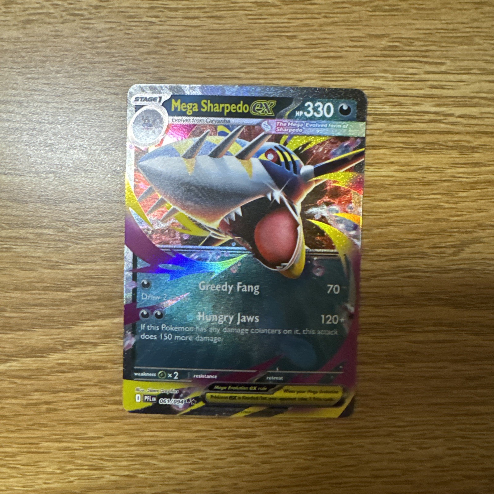 Mega Sharpedo ex 061/094 Me02: Phantasmal Flames Holo