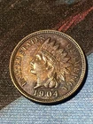 1904 Indian Head Cent Beautifully Toned Uncirculated Details Full Diamonds