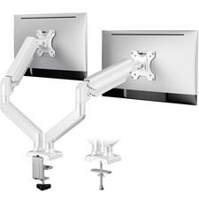 Dual Monitor Stand up to 32" Adjustable Steel Mount VESA 75/100mm White
