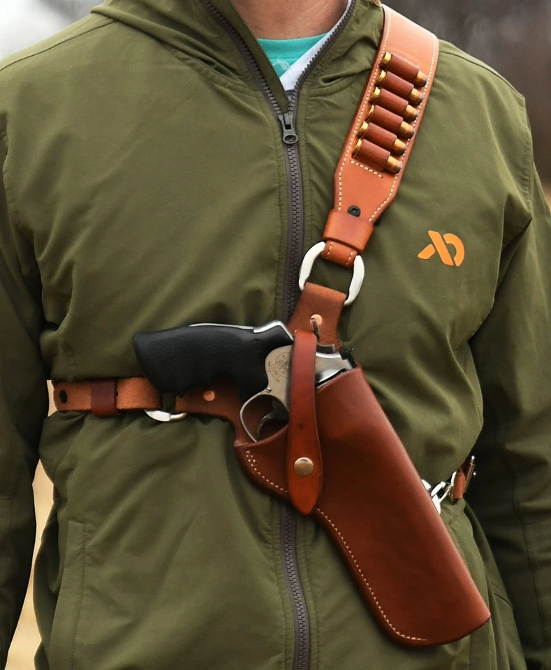 Brown Leather Shoulder Holster With Shell Loops Fits Smith & Wesson 629 N Frame - Image 2 of 4