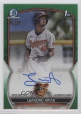 2023 Bowman Chrome Prospect Green Refractor 45/99 Leandro Arias Auto 0j81