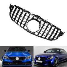 Gitter Kühlergrill Schwarz ohne Emblem Für Mercedes C-KLASSE W205 S205 C205 A205 Gitter Kühlergrill Schwarz ohne Emblem Für Mercedes C-KLASSE W205 S205 C205 A205
