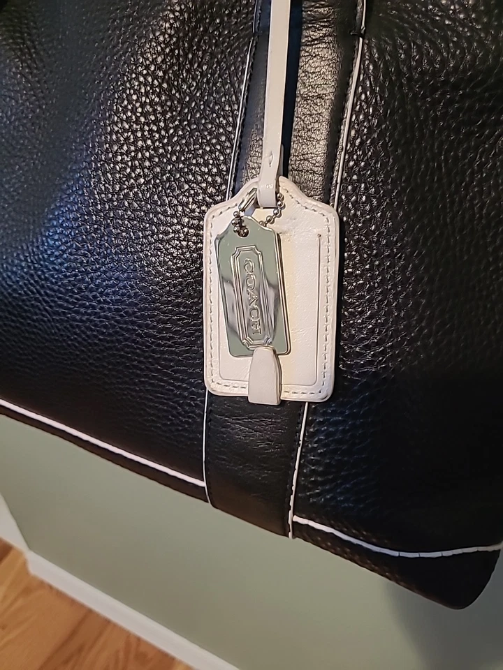 Coach Bleecker Preston Satchel Pebbled Leather Black Large 14" Non Outlet - Image 4 of 4