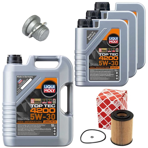 MotoröL Filter Set Top Tec 4200 5W-30 8 Liter + Schraube FüR Mercedes E-Klasse-image