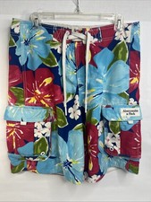 Men's Abercrombie  Fitch Cargo Board Swim Surfing Shorts Floral Mens Sz M Y2K