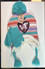 Youth Girl s Winter Hat and Gloves Beanie Set