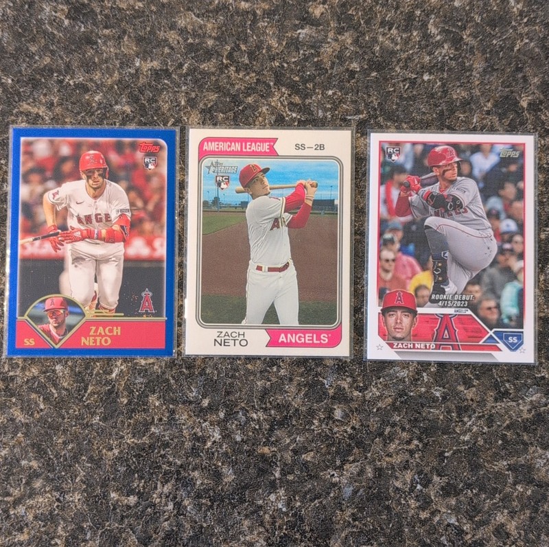 Topps 2023 Zach Neto Rookie Card Lot (3) Angels  Archives Blue + more