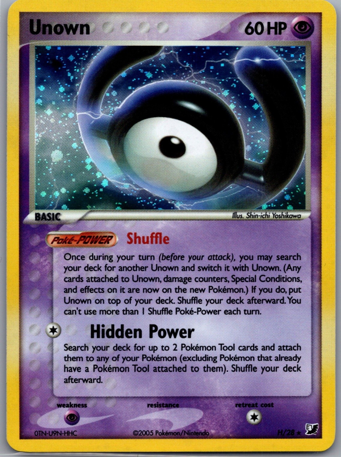 Unown (H) H/28 Holo Unseen Forces - Pokemon Card - NM