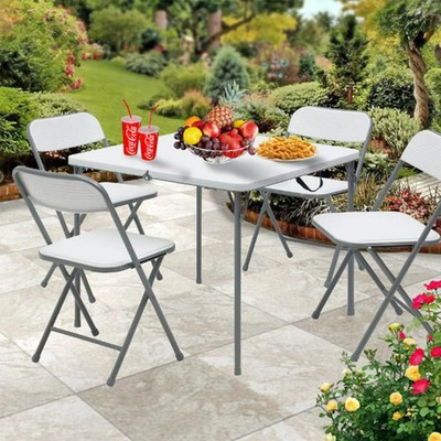 Mainstays MSD536129013003 5 Piece Resin Card Folding Table and