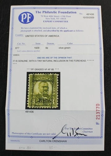 CKStamps: US Stamps Collection Scott#677 Used PF Cert Grade 85