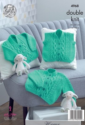 4968 King Cole Babys Strickjacken und Weste - Doppelstrick - Muster Broschüre