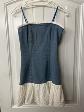 Strapless Blue Denim Dress