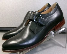 209611 MS50 McCLAIN MEN SHOE 10 M BLACK LEATHER MONK STRAP BY JOHNSTON & MURPHY