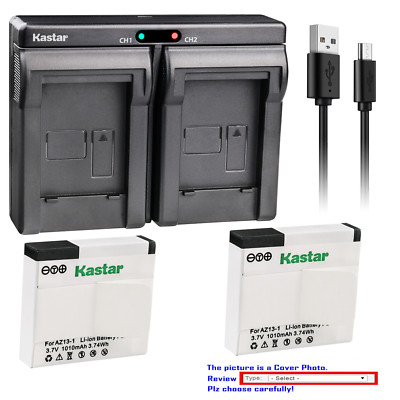 Kastar Battery Dual Charger for Xiaomi YI AZ13 AZ13-1 & Xiaomi Yi Action Camera