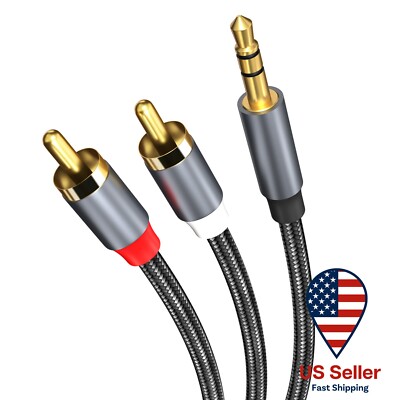 RCA to 3.5mm Aux Cable, 3.5 mm to 2 RCA Male Audio Cable, RCA Y Splitter