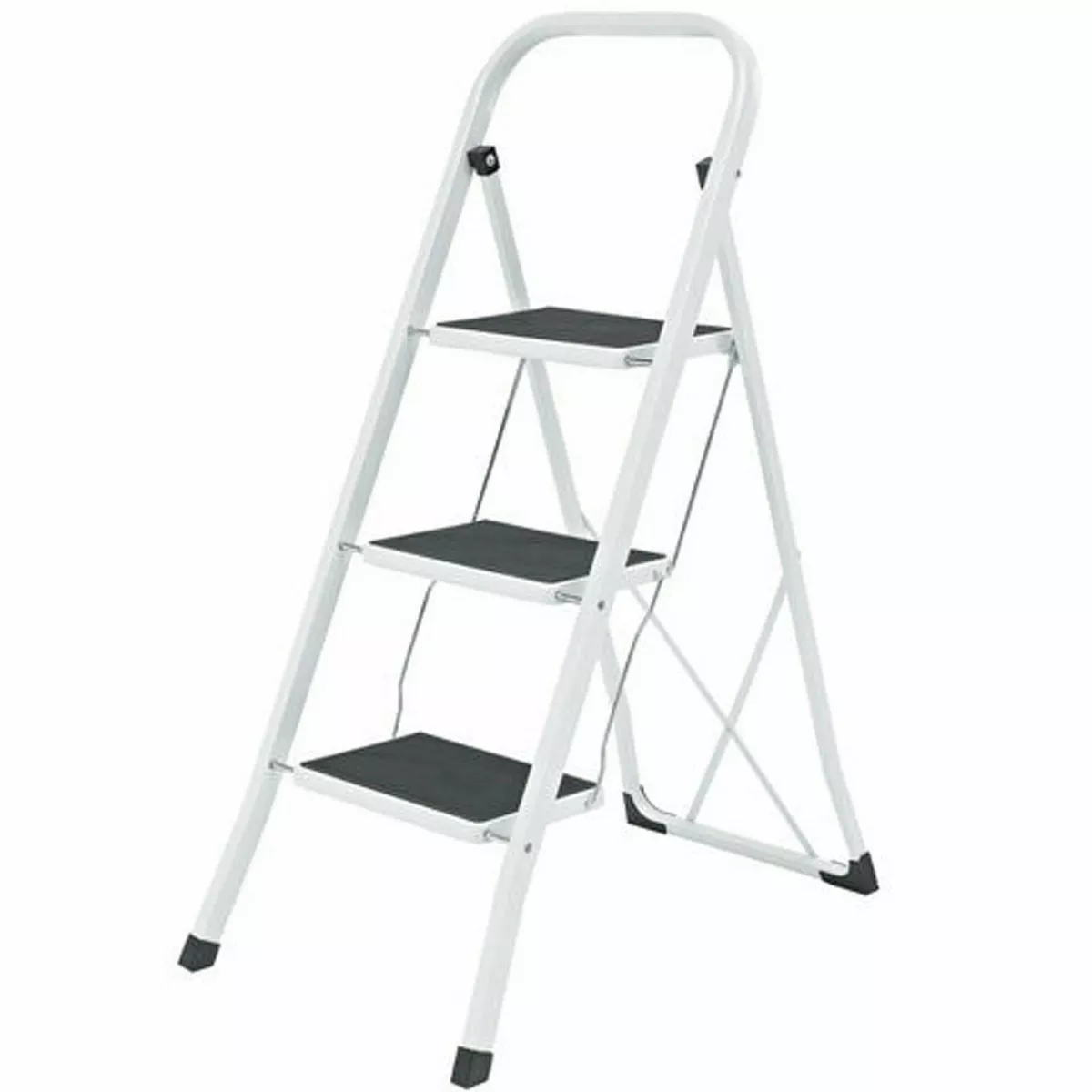 Clarke FSL3 3 Tread Step Ladder Three Tier Kitchen Garage Metal Folding Steps