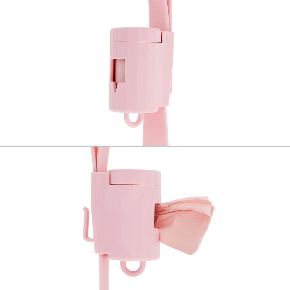 Dispensador de bolsa de residuos Top Paw correa para perro impermeable mango sin olores rosa 4 pies Foto 3 de 4