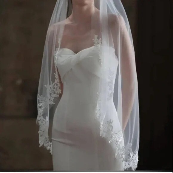 Exquisite Lace-Edged Cathedral Veil - Ultimate Bridal Elegance ✨ Cathedral Wedding Veil Cathedral Bridal Veil ETTA | EDEN  main image 3