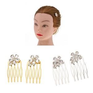 Handmade Rhinestone Flower Hair Pin Wedding Hair Comb Bridal
