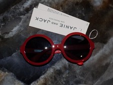 Janie and Jack Red Round Sunglasses Size 0 to 2 Years Toddlers/Girl's NEW