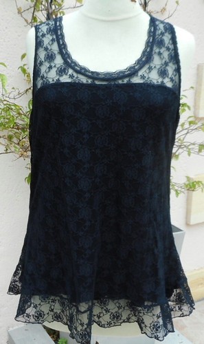 Robe Dentelle LMV Modèle Bounty Taille 40 - Marine Et Or, Sans Manches, Genou, Neuve Sans étiquettes
