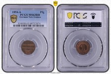 Münze Pfennig Deutsch-Neuguinea 1 Pfennig 1894 PCGS MS63RB toll nswleipzig