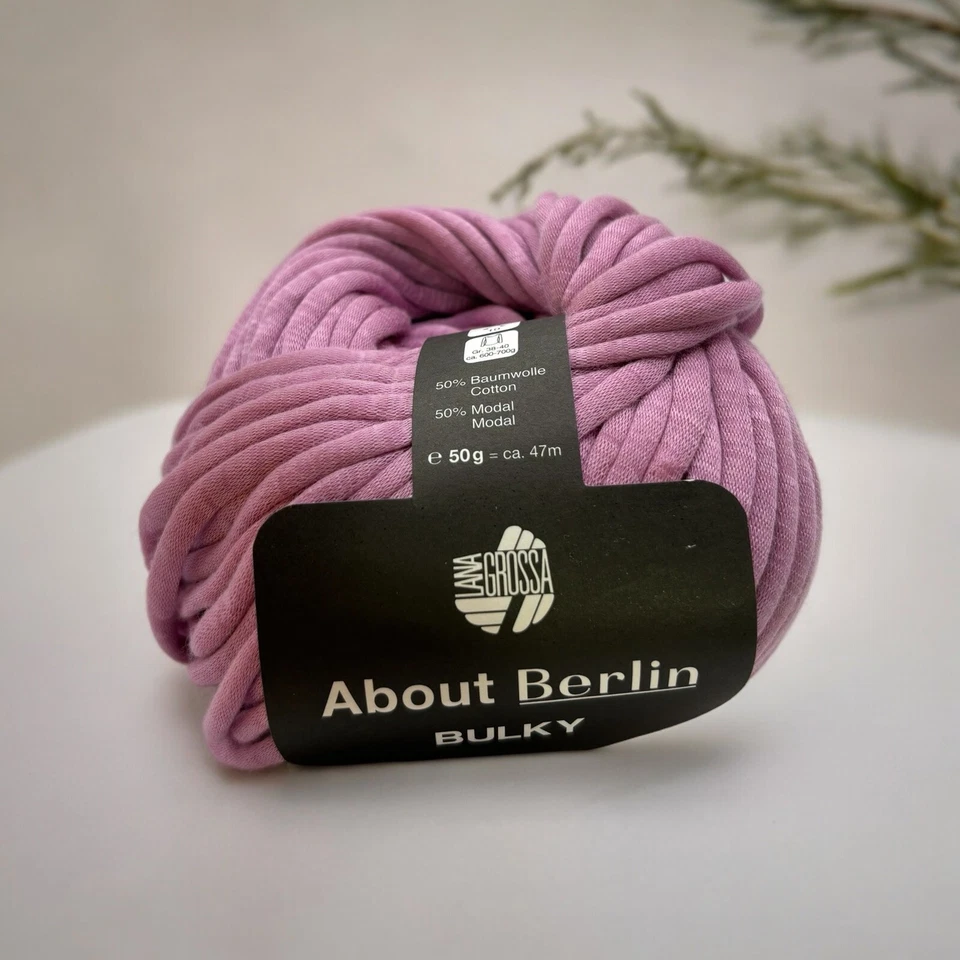 7 Balls Lana Grossa About Berlin- Bulky Yarn 005- Lilac- Italy - Image 4 of 4
