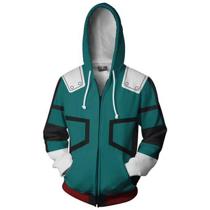 Hero Anime Boku No Hoodie Jacket Midoriya Izuku Deku Coat Hooded Sweater