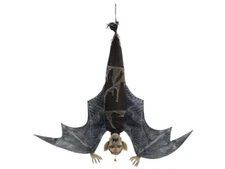 Menacing Hanging Bat Halloween Decoration Spooky Black Wings Indoor Outdoor New