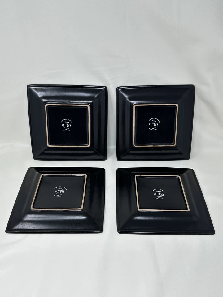 Gibson Elite Kiesling Turquoise Square Salad Plates 8 1/2 Inch Set Of 4 - Image 2 of 4