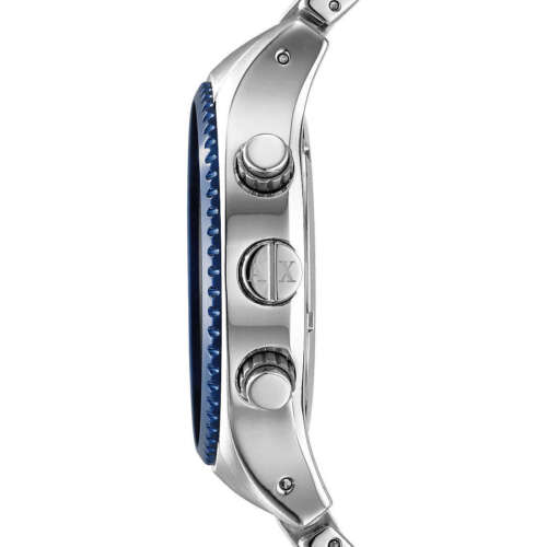 Armani Exchange Men's Chronograph Silver S/Steel Watch Blue Dial 45mmA|X  AX1607