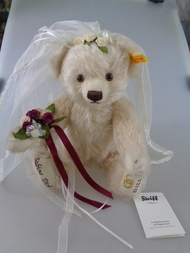 Steiff Teddy Bear Wedding Bride 001963 29cm Personalised (6454)