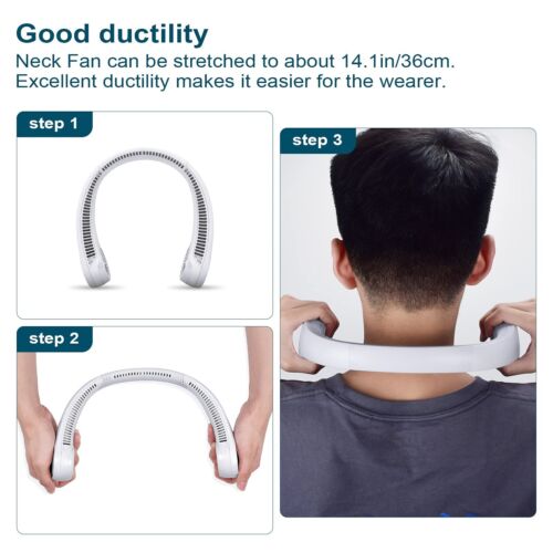 CIVPOWER Portable Neck Fan,Hands Free Bladeless Fan, Cooling Personal Fan,3 S... - Picture 7 of 9