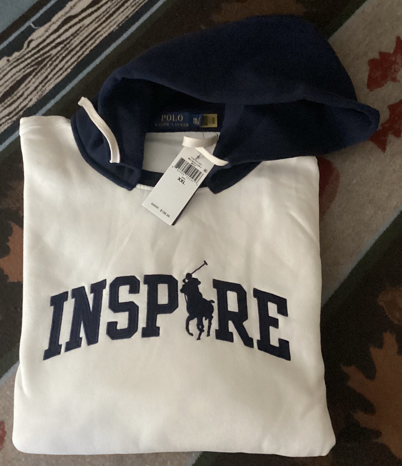 Felpa con cappuccio polo Ralph Lauren Inspire polo logo pony colore blocco cotone pile XXL
