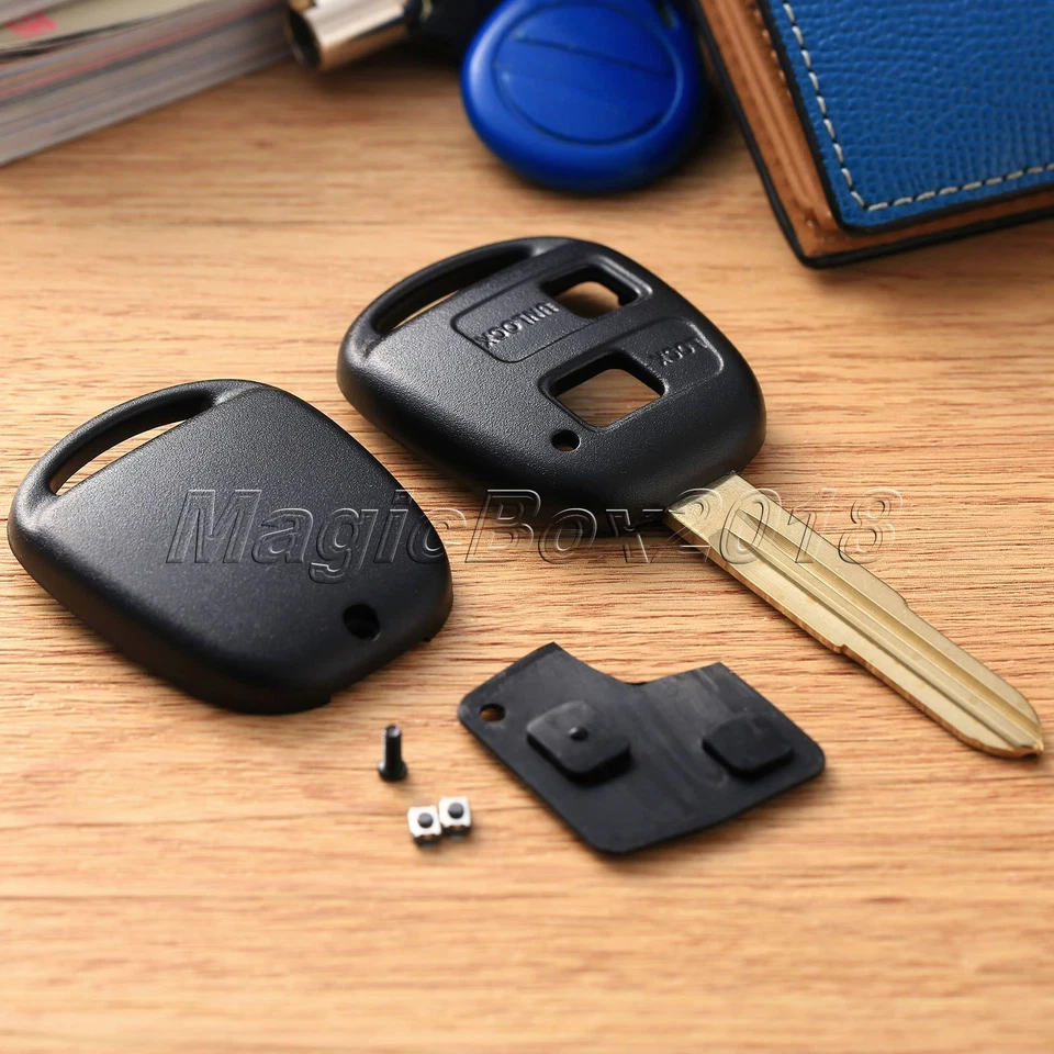 2 Button Car Key Blank Button Shell Case Enclosure For Toyota RAV4 Corolla Echo - Image 3 of 4