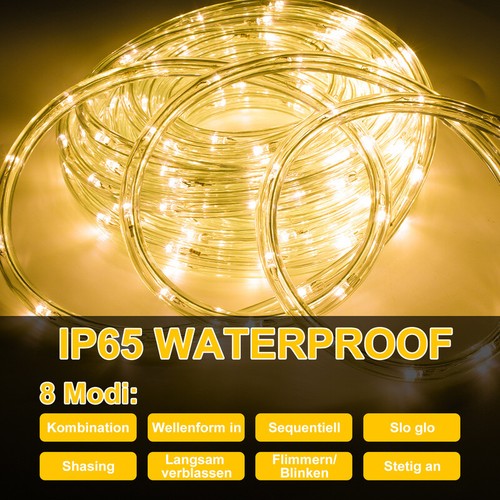 Tubo luminoso LED 10m-50m catena luminosa decorazione festa tubo luminoso esterno/interno - Foto 3 di 13