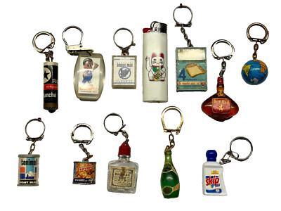 11 Vintage Schlüsselanhänger 1960er 70er Jahre  old Keychain Schlüssel Anhänger