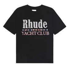 Rhude Flag Short Sleeve Tee Shirt Vintage Black
