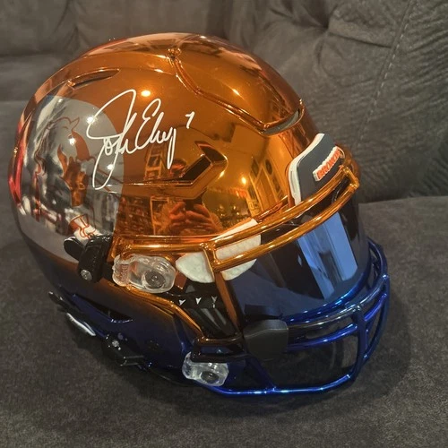 John Elway Signed Throwback Denver Broncos Chrome Speedflex Beckett