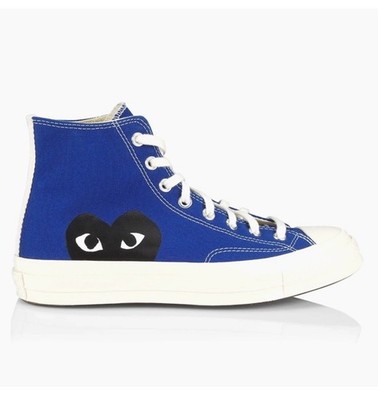 Converse x COMME des GARÇONS PLAY Chuck Taylor Hi / Blue Size Women s 7.0 NEW 