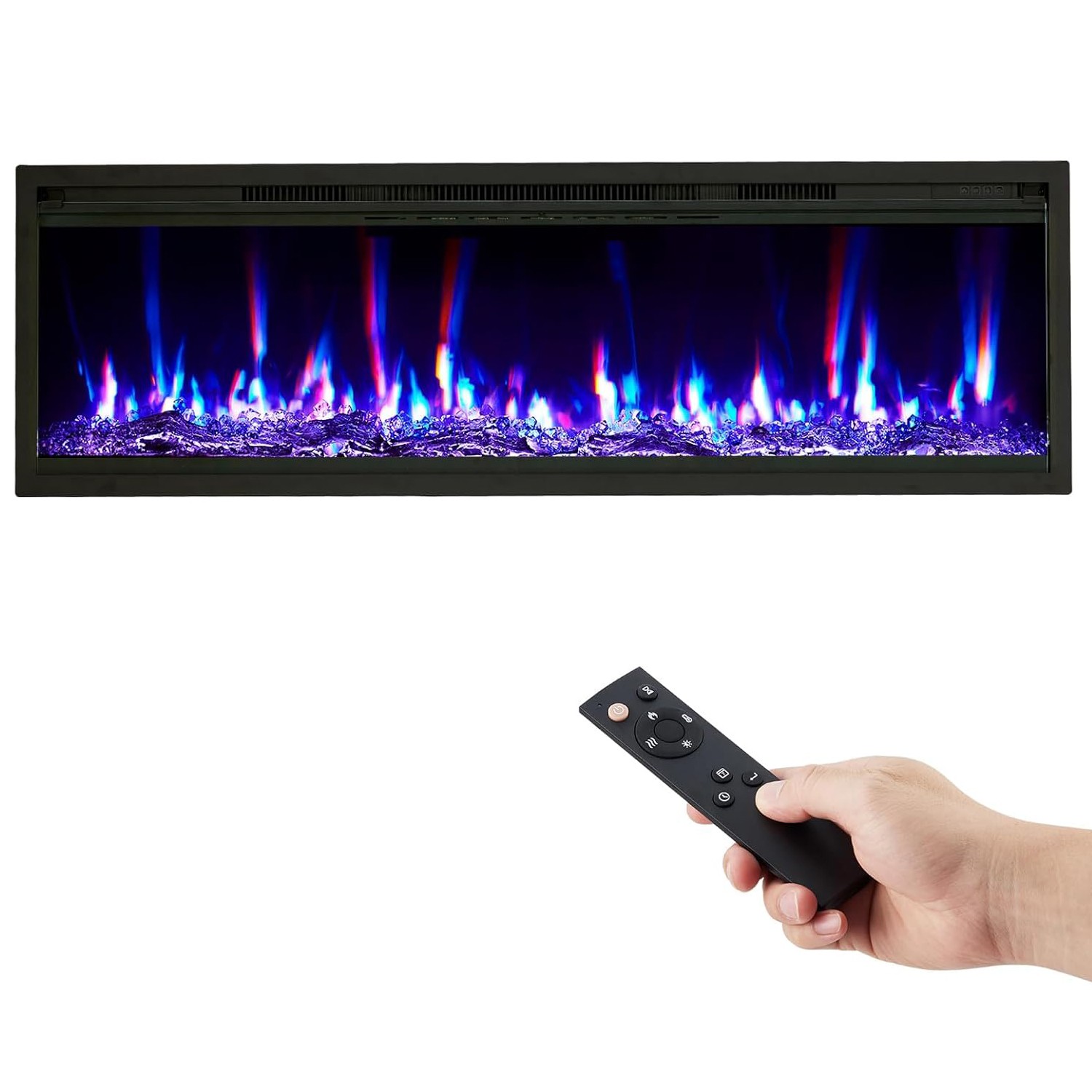 60" Electric Fireplace Recessed insert or Wall Mounted Standing Electric Heater
