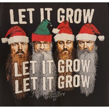 Duck Dynasty Let It Grow Christmas Beards T Shirt Mens Size Medium Black
