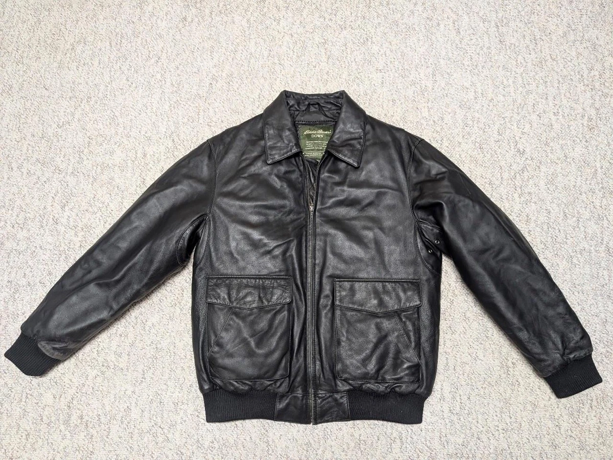 Eddie Bauer Leather Outer Shell Black Coats, Jackets & Vests for