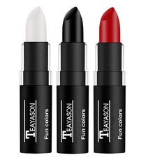 Go Ho 3 PCS Makeup Clown White Cream-Blendable White+Black+Red Stick