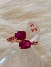 Bomb Party July Ring RG12792 "Love's Fire and Light" Ruby on Rose Gold Size 10