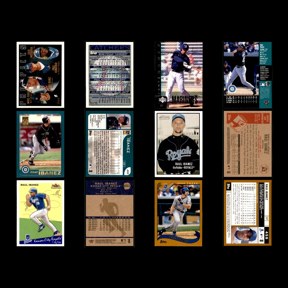 Lote 59 tarjetas de béisbol diferentes de Raúl Ibáñez 1996-2014 SEA/KCR/PHI/NYY Foto 3 de 4