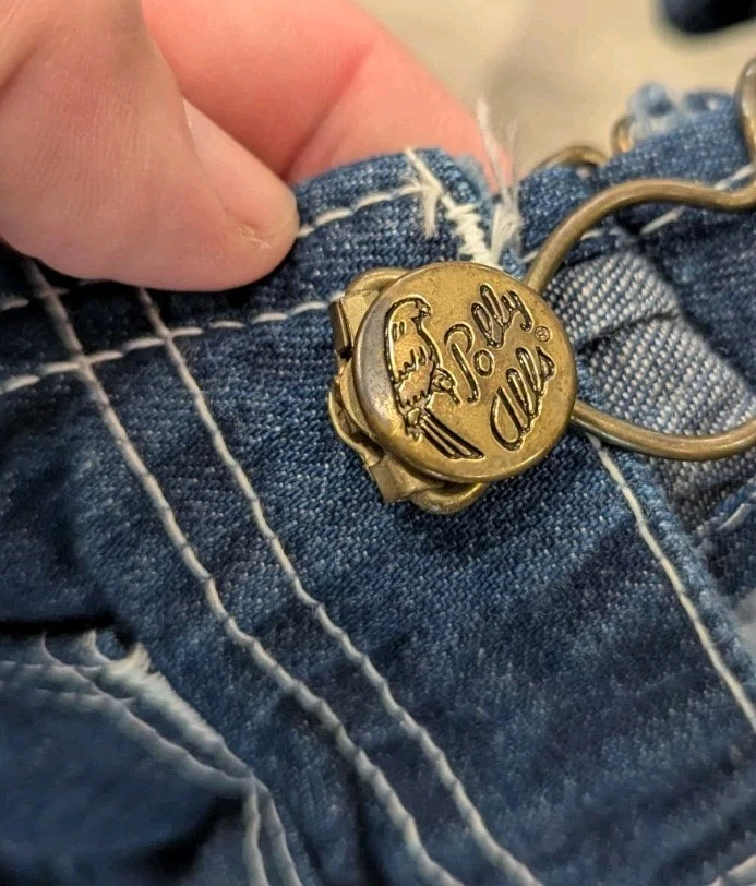 Babero de mezclilla sanforizado Polly Alls vintage talla pequeña Foto 4 de 4