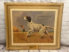 Vintage Kingsbury Beer Sign Cardboard Advertising Llewellin Setter Hunting Dog
