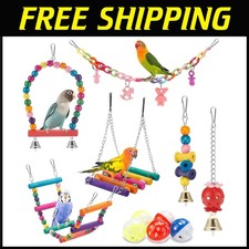 Colorful Bird Toy Set for Parrots, Conures, Finches